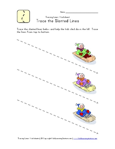 Trace the Slanted Lines Worksheet