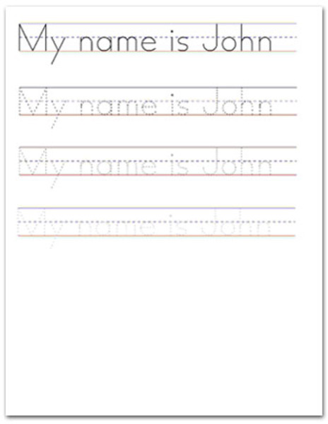 Tracing a Printed Sentence Worksheet