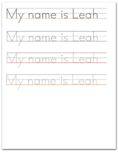 Tracing a Printed Sentence Worksheet