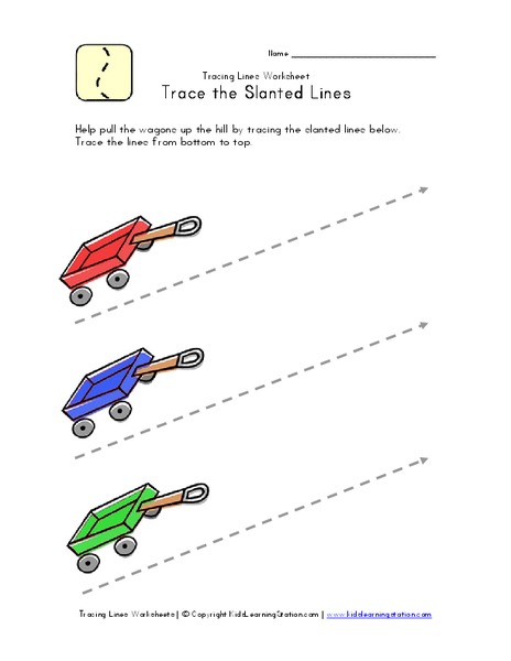 Trace the Slanted Lines Worksheet
