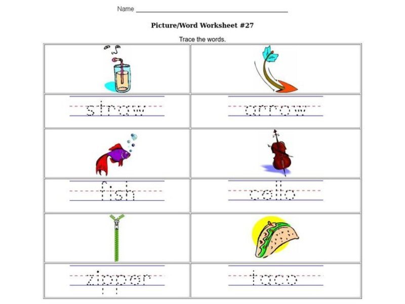 Trace the Words Worksheet