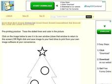 Tracing and Coloring Practice Worksheet