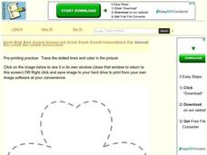 Tracing and Coloring Practice Worksheet