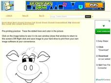 Tracing and Coloring Practice Worksheet