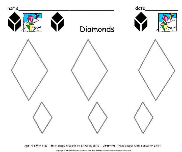 Tracing Diamonds Worksheet