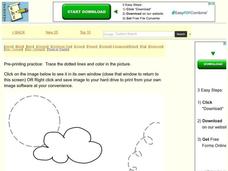 Tracing and Coloring Practice Worksheet