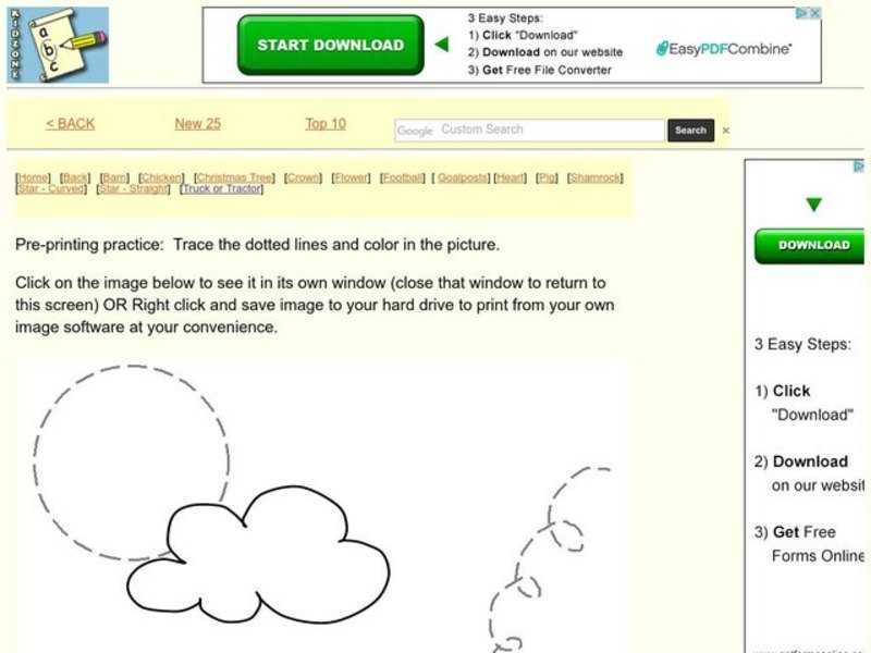 Tracing and Coloring Practice Worksheet