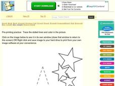 Tracing and Coloring Practice Worksheet