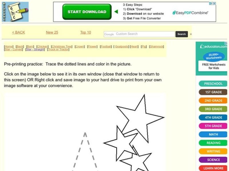 Tracing and Coloring Practice Worksheet