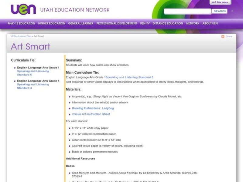 Art Smart Lesson Plan