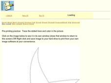 Tracing and Coloring Practice Worksheet