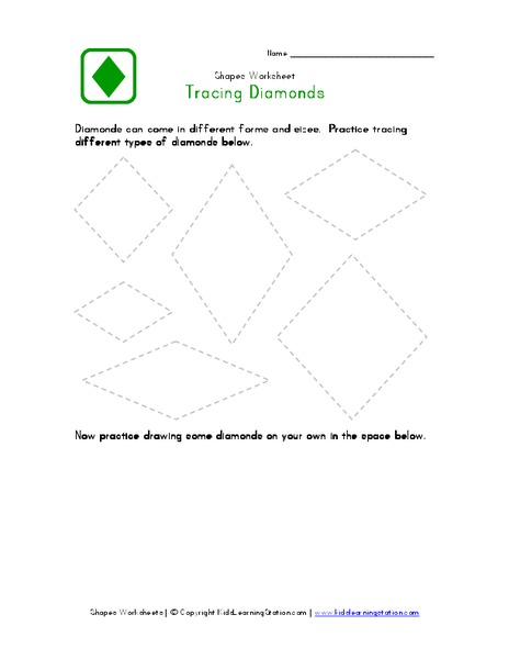 Tracing Diamonds Worksheet