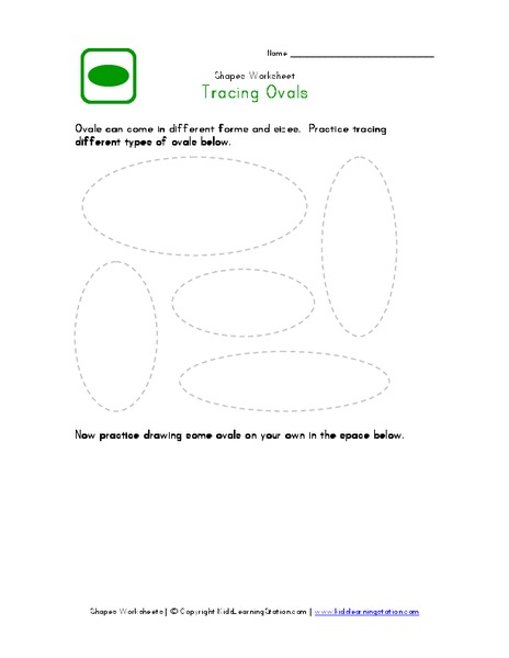 Tracing Ovals Worksheet