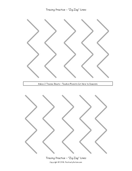 Tracing Practice with Zig Zag Lines Worksheet