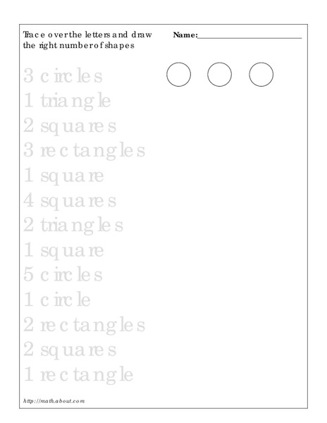 Tracing shapes Worksheet