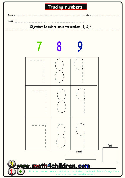 Tracing Numbers Worksheet