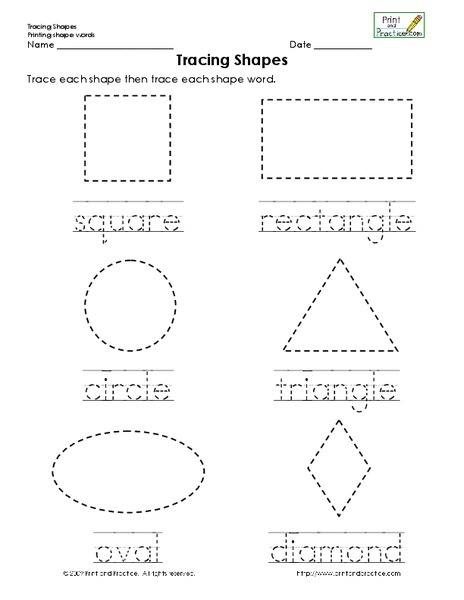 Tracing Shapes Worksheet