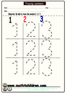 Tracing Numbers Worksheet