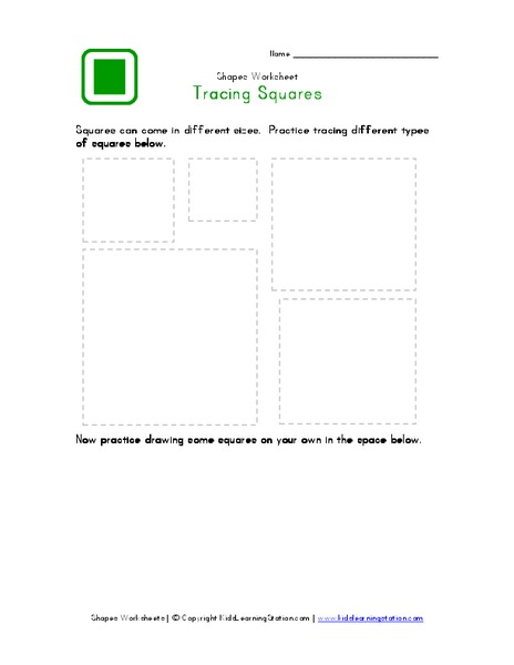 Tracing Squares Worksheet