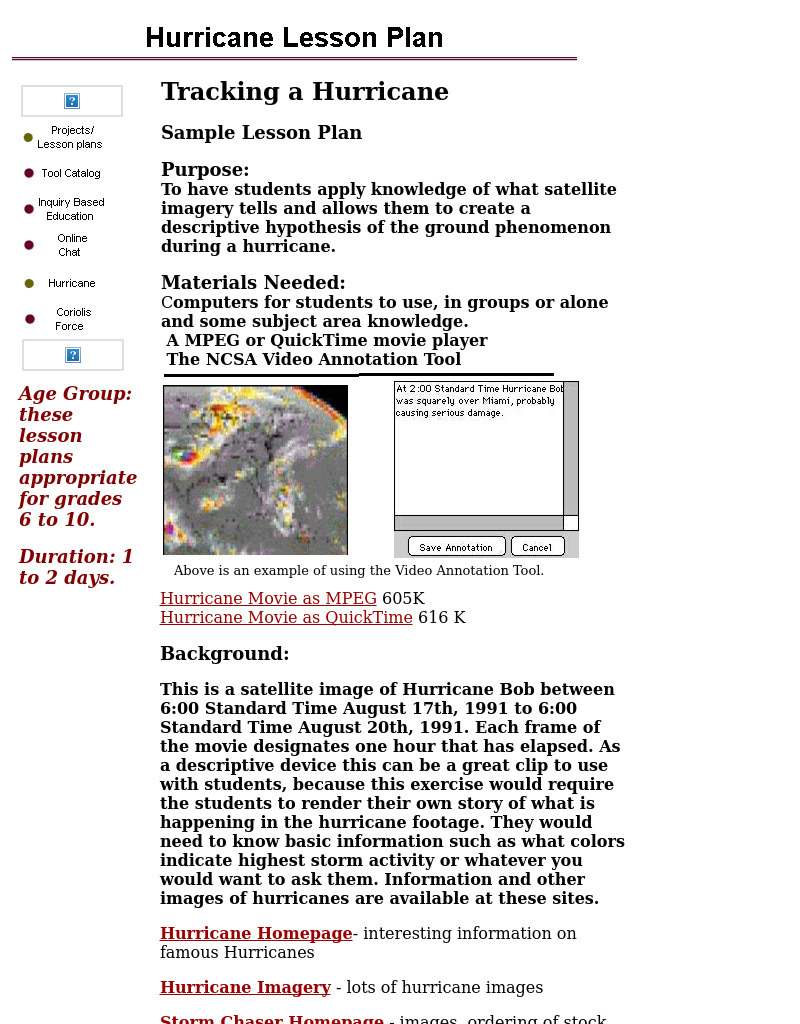 Tracking a Hurricane Lesson Plan