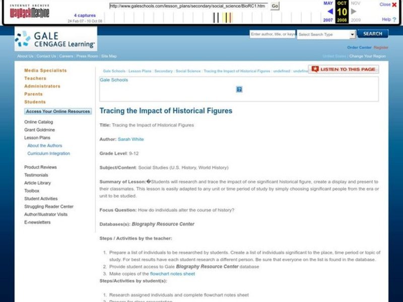 Tracing the Impact of Historical Figures Lesson Plan