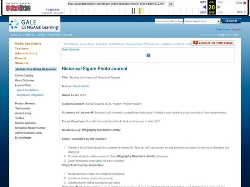 Tracing the Impact of Historical Figures Lesson Plan