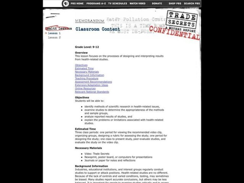 Trade Secrets Lesson Plan