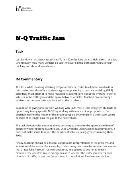 Traffic Jam Activity