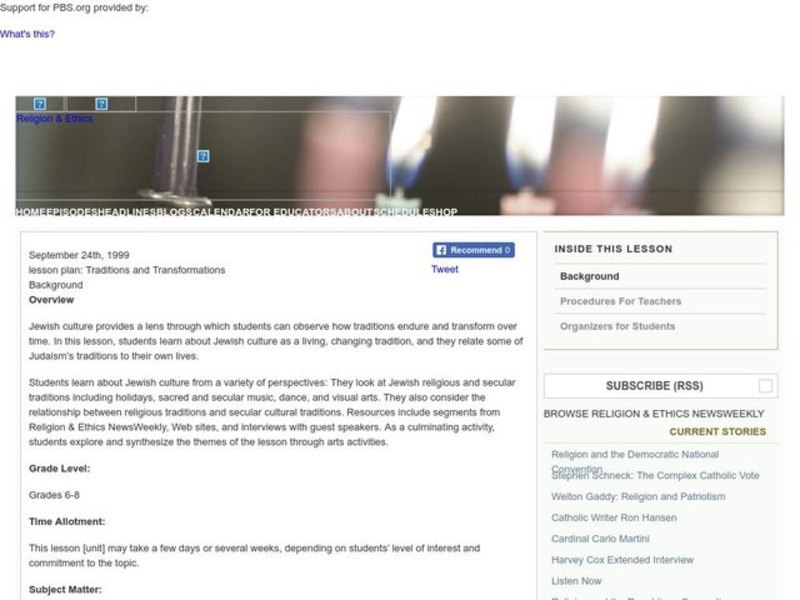 Traditions and Transformations Lesson Plan