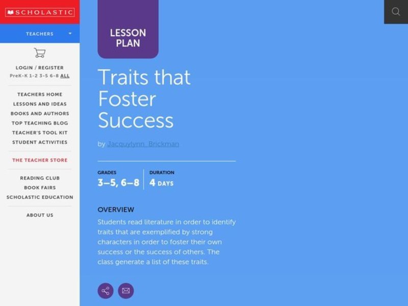 Traits that Foster Success Lesson Plan