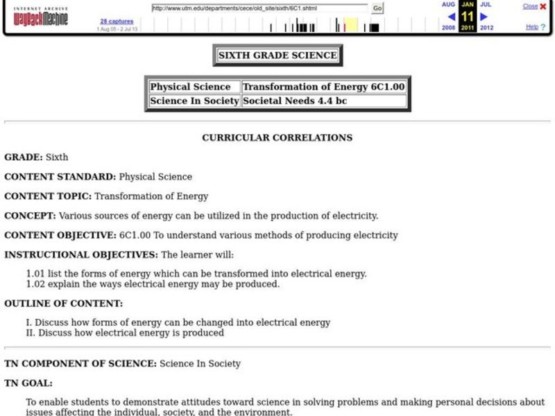 Transformation of Energy Lesson Plan