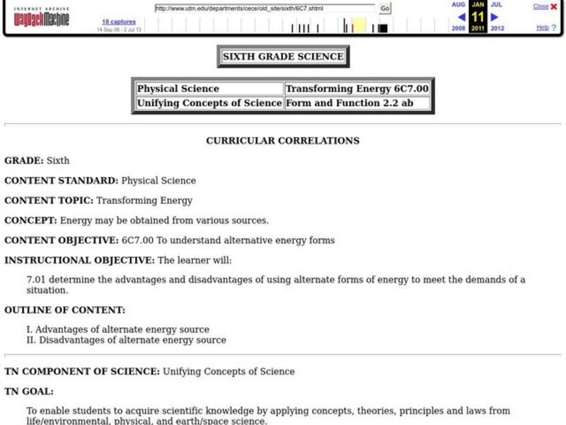 Transforming Energy Lesson Plan