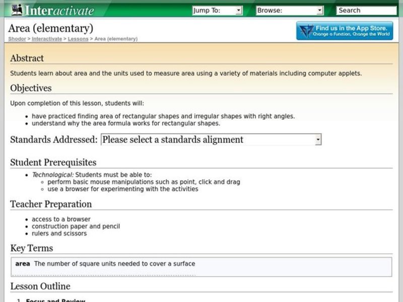 Area Lesson Plan Lesson Plan