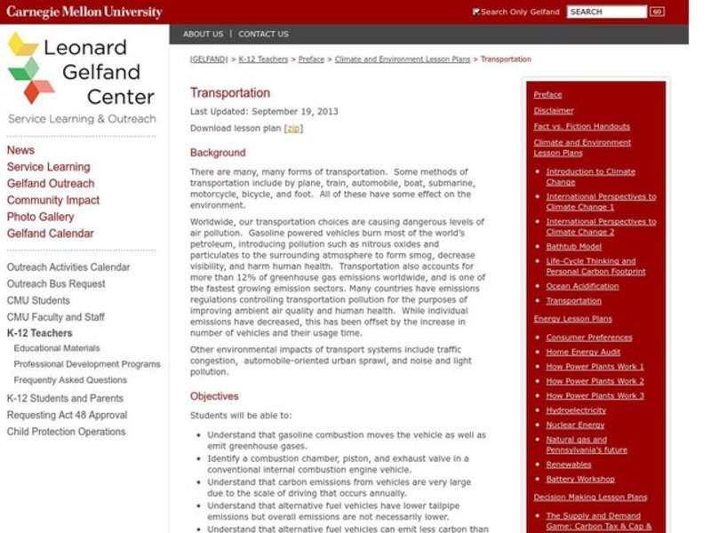 Transportation Lesson Plan