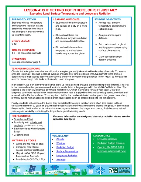 Is It Getting Hot in Here, or Is It Just Me? Lesson Plan