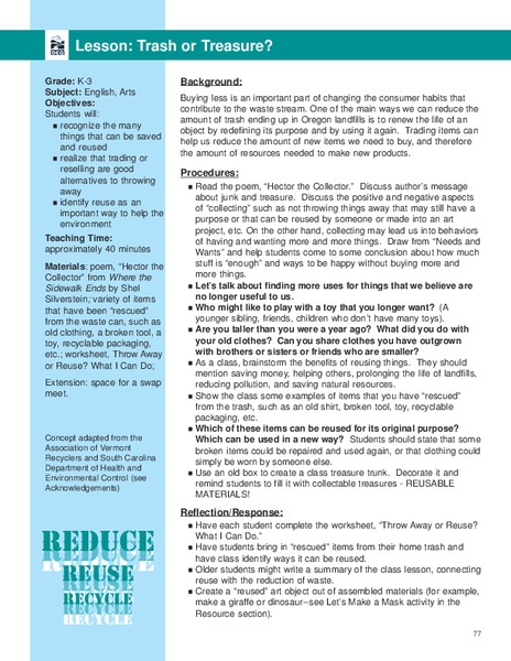 Trash or Treasure? Lesson Plan