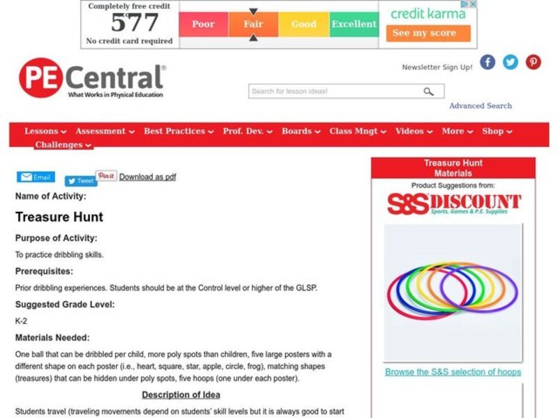 Treasure Hunt Lesson Plan