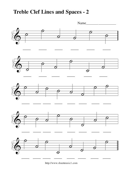 Treble Clef Lines and Spaces Lesson Plan