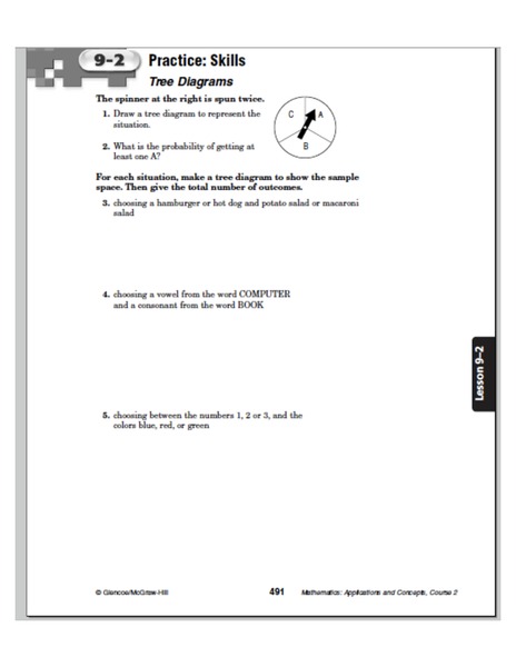 Tree Diagrams Worksheet