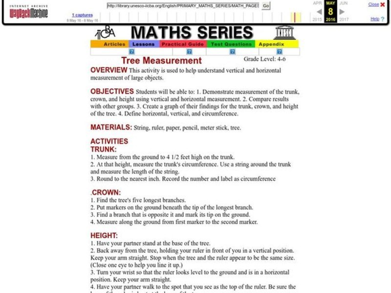 Tree Measurement  Lesson Plan