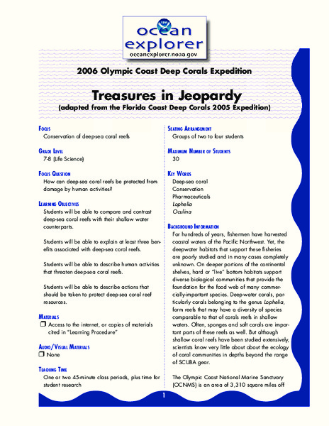 Treasures in Jeopardy Lesson Plan