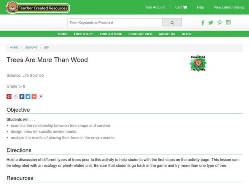 Trees Are More Than Wood Lesson Plan