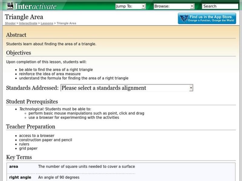 Triangle Explorer Lesson Plan