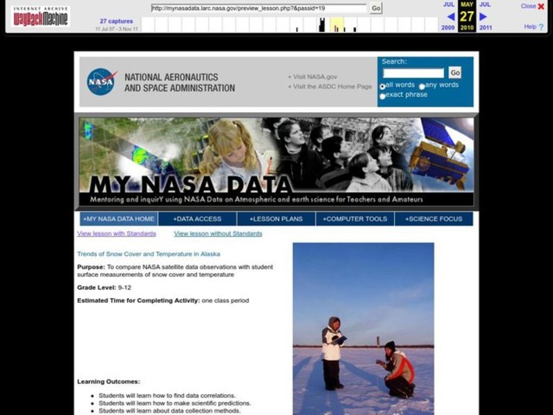 Trends of Snow Cover and Temperature in Alaska Lesson Plan