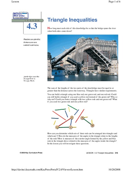 Triangle Inequalities Lesson Plan