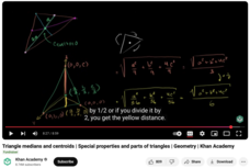 Triangle Medians and Centroids, Special Properties and Parts of Triangles, Geometry Instructional Video
