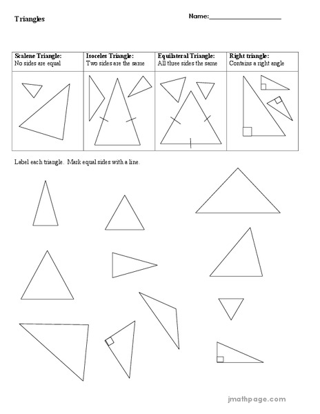 Triangles Worksheet