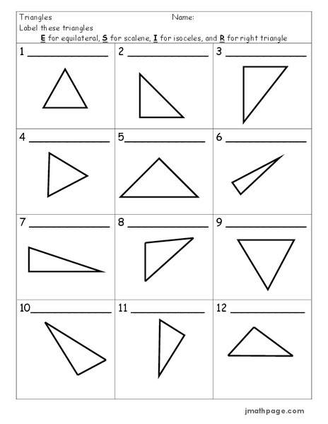 Triangles Worksheet