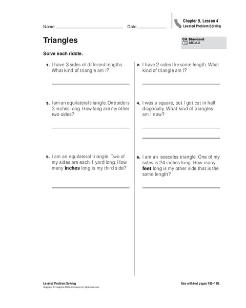 Triangles Worksheet