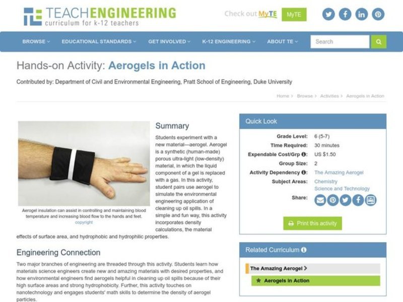 Aerogels in Action Activity